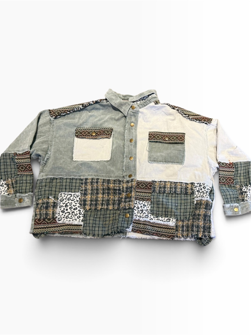 Oli & Hali Women’s Medium oversized Patchwork Jacket Boho Style